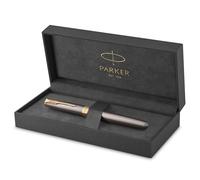 Stylo Roller - PARKER - Sonnet - Laque Grise - Finitions Or - Pointe Fine en Acier Inoxydable