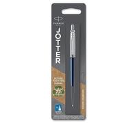 Parker stylo-bille Jotter bleu roi avec attributs chromés - Emballé sous blister