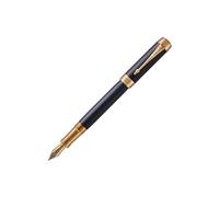 Parker stylo-plume Duofold Prestige Chevron Bleu | taille Centennial | plume fine en or massif | encre noire et convertisseur