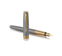 PARKER Sonnet Stylo plume, argent ciselé, Plume fine 18 carats, Coffret cadeau Argent G