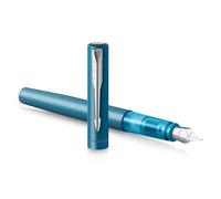 Parker stylo plume Vector XL - Laque turquoise métallisée sur laiton - Plume moyenne avec recharge d’encre bleue - Coffret cadeau