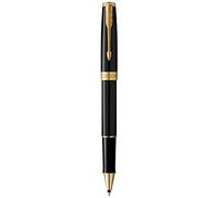 Parker stylo roller Sonnet, laque noire avec attributs or | pointe fine | encre noire | coffret cadeau