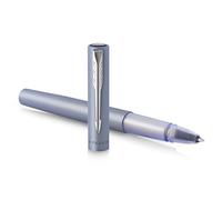 Parker stylo roller Vector XL | Laque bleu-argent métallisée sur laiton | Pointe fine avec recharge d’encre noire | Étui cadeau