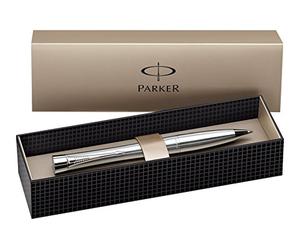Parker Urban Classic Métro Métallique Stylo-bille Pointe Moyenne Attributs Chromés Acier