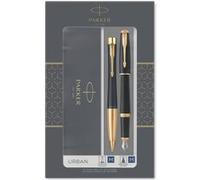 PARKER Urban Coffret cadeau Duo : Stylo plume et Stylo bille, noir mat Noir G
