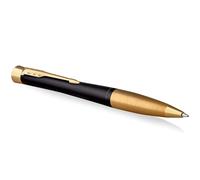Parker Urban Twist Ballpoint Pen, Muted Black with Gold Trim, Medium Point Blue