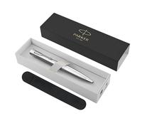 Parker Urban Twist Stylo à bille | Metro Metallic avec bordure chromée | Recharge d'encre bleue à pointe moyenne | Coffret cadeau avec étui en velours
