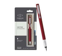 Parker Vector Standard CT Fountain Pen (Red) With Free Cartridge