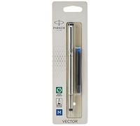 Parker Vector stylo plume | acier inoxydable | pointe fine | encre bleue | emballage blister