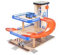 Small Foot 10343 Parking Business Class en bois, compatible avec les voies ferrées commerciales, à partir de 3 ans