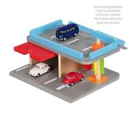 Parking Garage en Bois GOKI - 2 Niveaux, Station Service & Lavage (Dès 3 Ans)