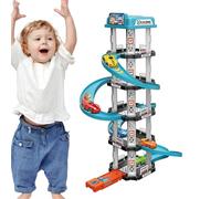 Parking Garage Toy Playset, 9,85 x 17,73 pouces Traffic Racing Car Ramp Track Assembly Vehicle Game, Preschool Educational Traffic Toys for Girls, Boys, Children