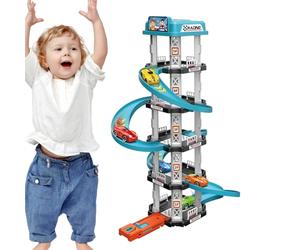 Parking Garage Toy Playset, 9,85 x 17,73 pouces Traffic Racing Car Ramp Track Assembly Vehicle Game, Preschool Educational Traffic Toys for Girls, Boys, Children