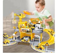 Parking Garage Voiture pour Enfants - Grand Circuit - Simulation - Jaune - Jouet avec Lumière et Musique