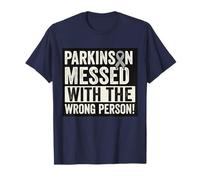 Parkinson Warrior Strong Message Awareness Gray Ribbon Bold T-Shirt