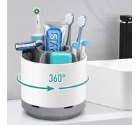 PARKMANI Porte Brosse à Dents De Salle De Bain, Porte Brosse à Dents Electrique Rotatif, Porte Brosse à Dents Amovible, Convient Aux Familles Et Aux Enfants (White)