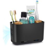 PARKMANI Porte Brosses à Dents Electrique, Support Brosse a Dent, Détachable pour la Porte Brosse à Dents Electrique avec Drainage pour la Famille, Les Enfants (Black, Large)