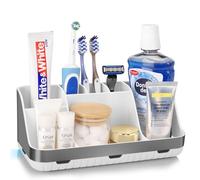 PARKMANI Porte Brosses à Dents, Organisateur Salle de Bain, 7 Fentes pour Le Support Brosse a Dent Electrique pour la Famille, Les Enfants (Brushed Silver)