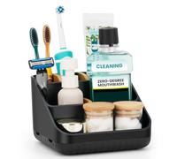PARKMANI Porte Brosses à Dents pour la Salle de Bain, Organiseur de Brosses à Dents Electrique, Porte Brosses à Dents et Porte Dentifrice à 6 Fentes pour Les Enfants et la Famille (Black)
