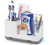 PARKMANI Porte Brosses à Dents, Support Brosse a Dent Electrique, Organisateur Salle De Bain, Détachable pour La Support Salle De Bain avec Drainage pour La Famille, Les Enfants (Grey)