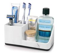 PARKMANI Porte Brosses à Dents, Support Brosse a Dent Electrique, Organisateur Salle De Bain, Support Salle De Bain avec Drainage pour La Famille, Les Enfants (White Marble)