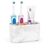 PARKMANI Porte Brosses à Dents, Support Brosse a Dent Electrique, Porte Brosse à Dents Electrique pour la Famille, Les Enfants (Marble Grain)