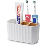 PARKMANI Porte Brosses à Dents, Support Brosse a Dent Electrique, Porte Brosse à Dents Electrique pour la Famille, Les Enfants (White)