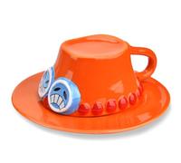 parknshop ACE Tasse en céramique avec chapeau de paille - Tasse à thé, lait - Cadeau de Noël, d'anniversaire ou d'anime (orange)