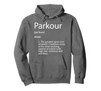 Parkour Definition Urban Jumping Free Running Climb Parkour Sweat à Capuche, Unisexe pour Adultes, Asphalte, S