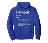Parkour Definition Urban Jumping Free Running Climb Parkour Sweat à Capuche, Unisexe pour Adultes, Bleu Royal, XL