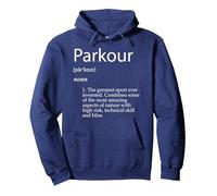 Parkour Definition Urban Jumping Free Running Climb Parkour Sweat à Capuche, Unisexe pour Adultes, Bleu Marine, XL