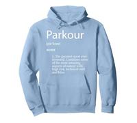 Parkour Definition Urban Jumping Free Running Climb Parkour Sweat à Capuche, Unisexe pour Adultes, Bleu poudré, M