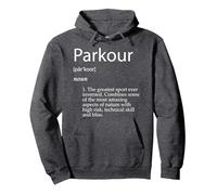 Parkour Definition Urban Jumping Free Running Climb Parkour Sweat à Capuche, Unisexe pour Adultes, Chiné Foncé, L