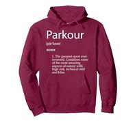 Parkour Definition Urban Jumping Free Running Climb Parkour Sweat à Capuche, Unisexe pour Adultes, Marron, S