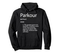 Parkour Definition Urban Jumping Free Running Climb Parkour Sweat à Capuche, Unisexe pour Adultes, Noir, XL