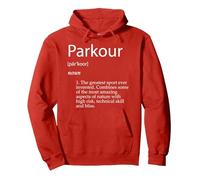Parkour Definition Urban Jumping Free Running Climb Parkour Sweat à Capuche, Unisexe pour Adultes, Rouge, L