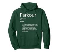 Parkour Definition Urban Jumping Free Running Climb Parkour Sweat à Capuche, Unisexe pour Adultes, Vert Forêt, L