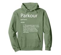 Parkour Definition Urban Jumping Free Running Climb Parkour Sweat à Capuche, Unisexe pour Adultes, Vert Sauge, M