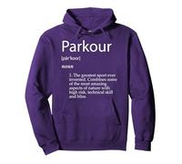 Parkour Definition Urban Jumping Free Running Climb Parkour Sweat à Capuche, Unisexe pour Adultes, Violet, M