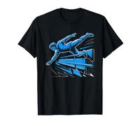 Parkour Traceur Toit Urbain Silhouette sur Les Toits T-Shirt