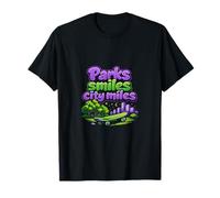Parks Smiles City Miles Skateboard City Pride T-Shirt