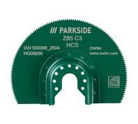 PARKSIDE® Accessoire pour scie, Plateau de ponçage ou Feuilles abrasives triangulaires (Lame de scie à segment HCS Z85)