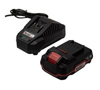 Parkside Batterie lithium-ion 20 V 2,0 Ah Pap 20 B1 Indicateur de niveau de charge Batterie de rechange pour appareils et outils Parkside avec câble de charge 21,5 V 2,4 A Chargeur PLG 20 C1 (batterie