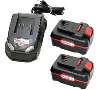 Parkside® Lot de 2 batteries 4 Ah Pap 20 B3 + 1 chargeur 2,4 A 20 V PLG 20 C1 - Batterie lithium-ion - Pour la série X20 V - 4 Ah