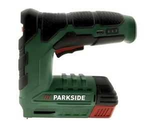PARKSIDE Machine à Accunite PAT 4 D6, 4V Lithium-Ion, Inclus Batterie, Câble de Charge USB C, Pinces et Clous Agrafeuse Electrique pour Bricolage, Décoration, Ménage, Compact & Léger