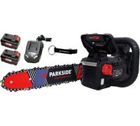 PARKSIDE PERFORMANCE® Tronçonneuse à chaîne sans fil 40V avec batterie 2x4Ah PPAKS 40 en bundle HEADNMORE® avec porte-clés HEADNMORE