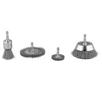 PARKSIDE® Set de brosses métalliques ou set de polissage ou set de brosses en nylon ou pompe pour perceuse (Jeu de brosses métalliques PDRBS 4 A1)