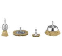 PARKSIDE® Set de brosses métalliques ou set de polissage ou set de brosses en nylon ou pompe pour perceuse (Brosses métalliques PDBV 4 A1)