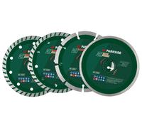 PARKSIDE® Set de disques diamant ou Disques à tronçonner, Ø 125 mm (set de disques diamantés, 4 pièces)