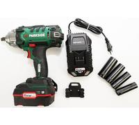 Parkside® Visseuse à percussion 20 V pour voiture ½" 400 Nm PASSK 20-Li C2, visseuse à percussion rotative, avec batterie (4 Ah), support mural sans fil, chargeur (4,5 A), mallette de transport